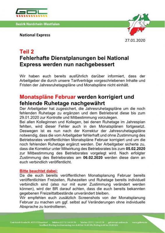 2020-01-27 - GDL Bezirk NRW - Aushang - NX - Monatsplanung Februar wird korrigiert und Ruhetage nachgewaehrt-p1